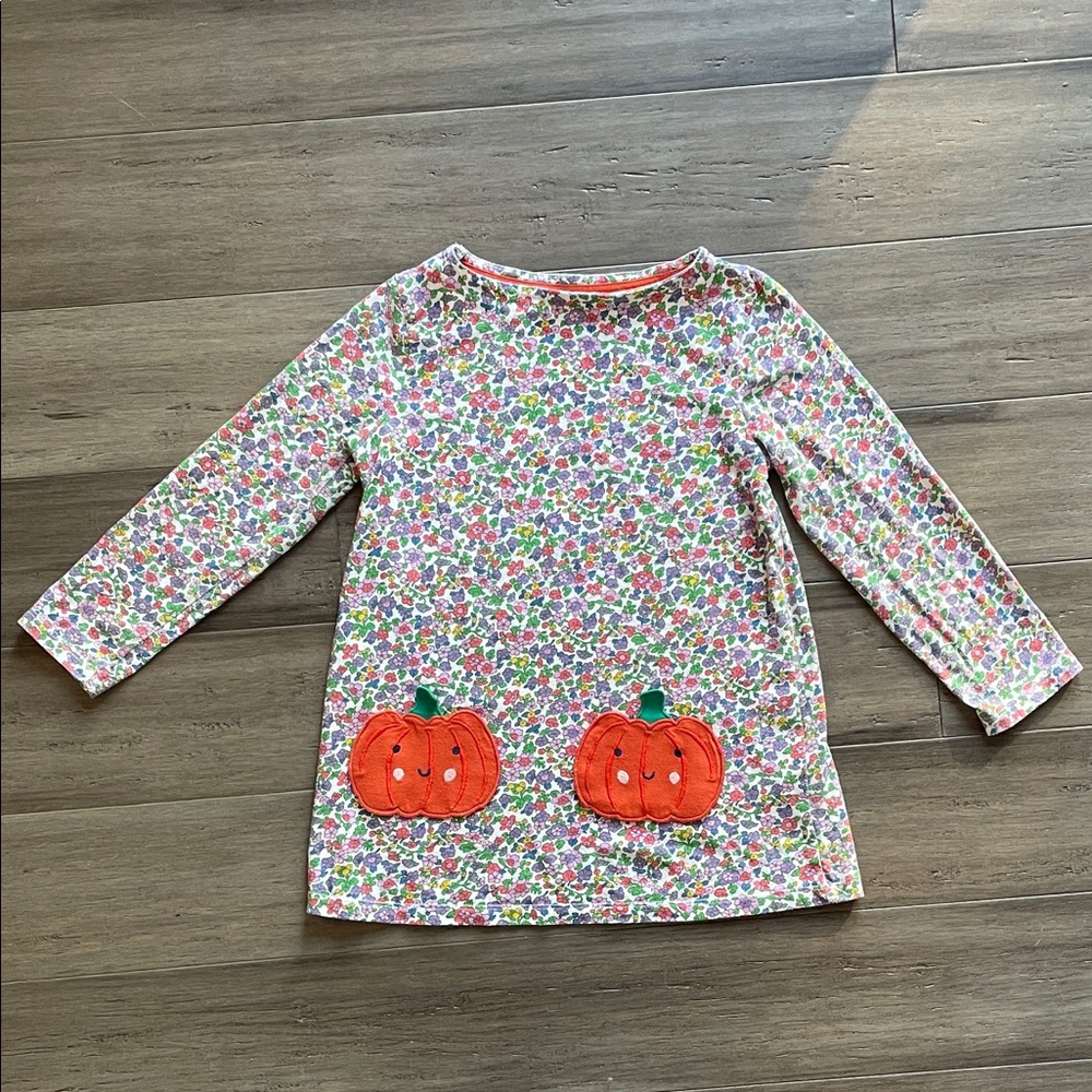 EUC Floral Pumpkin Pocket Tunic 6-7Y